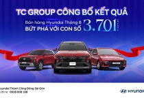TC GROUP THÔNG BÁO KẾT QUẢ BÁN HÀNG HYUNDAI THÁNG 8/2025