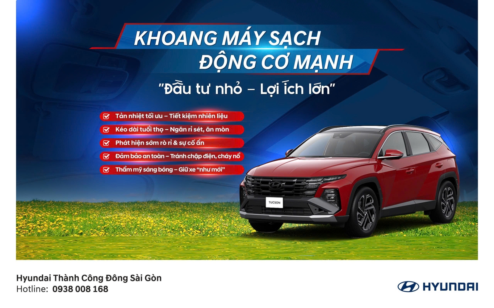 KHOANG MÁY SẠCH, ĐỘNG CƠ MẠNH